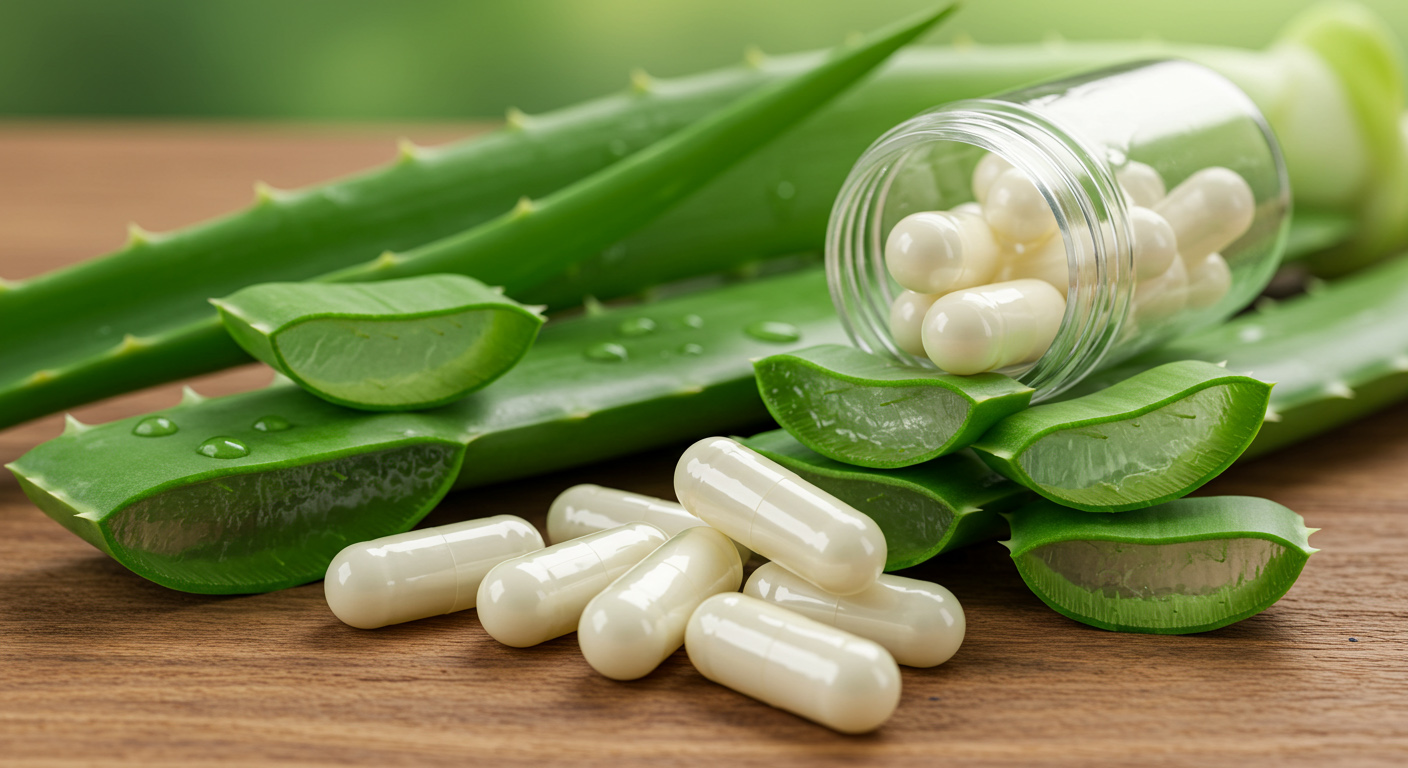 Aloe vera capsules skin products